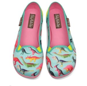 Hot chocolate design Dinosaur slip ons